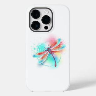 Red dragonfly on watercolor background Case-Mate iPhone 14 pro case