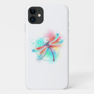 Red dragonfly on watercolor background Case-Mate iPhone case
