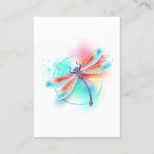 Red dragonfly on watercolor background discount card