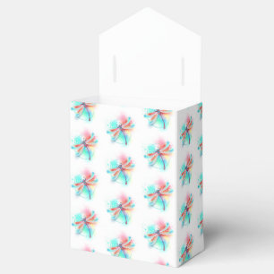 Red dragonfly on watercolor background favour box
