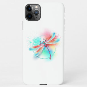 Red dragonfly on watercolor background iPhone 11Pro max case