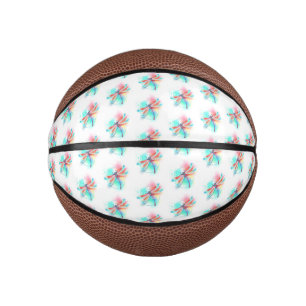 Red dragonfly on watercolor background mini basketball