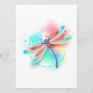 Red dragonfly on watercolor background programme