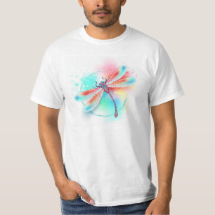 Red dragonfly on watercolor background T-Shirt