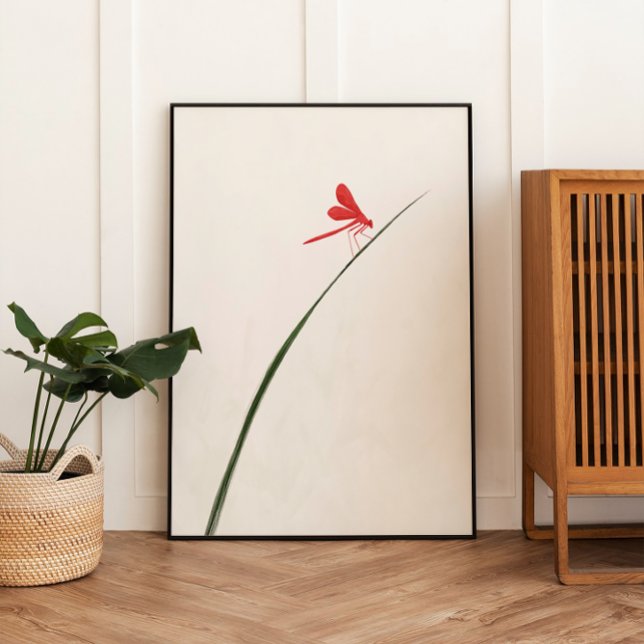 Red Dragonfly Zen Minimalist Wall Art (Creator Uploaded)