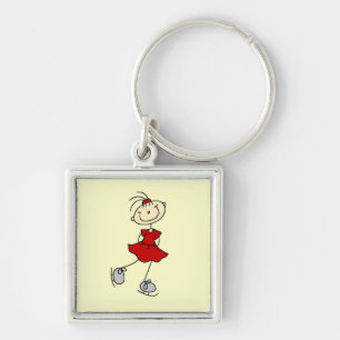 Red Dress Figure Skater Tshirts and Gifts Key Ring