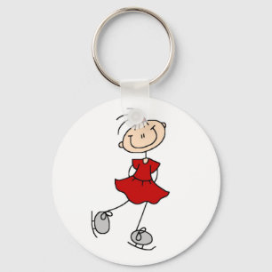 Red Dress Figure Skater Tshirts and Gifts Key Ring