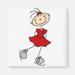 Red Dress Figure Skater Tshirts and Gifts Magnet