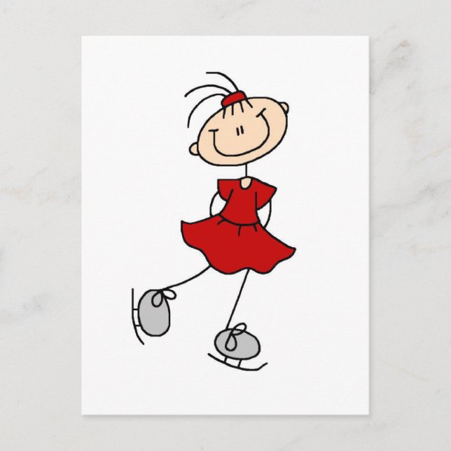 Red Dress Figure Skater Tshirts and Gifts Postcard (Front)