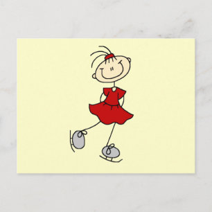Red Dress Figure Skater Tshirts and Gifts Postcard