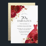 Red Dress & Roses Gold Glitter 70th Birthday Invitation<br><div class="desc">Red Dress & Roses Gold Glitter 70th Birthday Invitation

More elegant floral designs in our store!

See matching collection in our store</div>