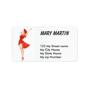 Red Dress Vintage Retro Label