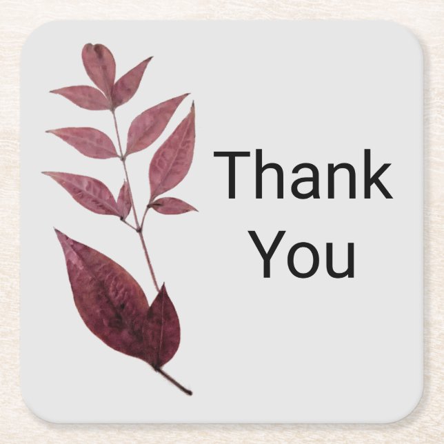 Red Dried Fall Leaves Coaster (Front)