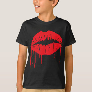 Red Dripping Lips Fashion Icon , Lips , Red Lips T-Shirt