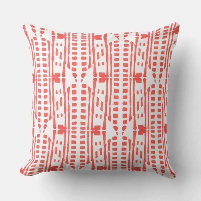 Red drops ethnic style cushion (Front)