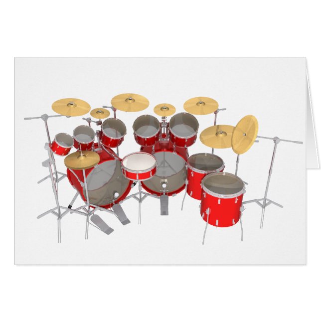 Red Drum Kit: 10 Piece: (Front Horizontal)