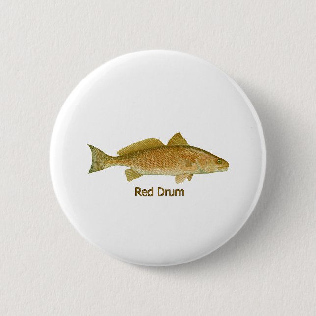 Red Drum (titled) 6 Cm Round Badge (Front)