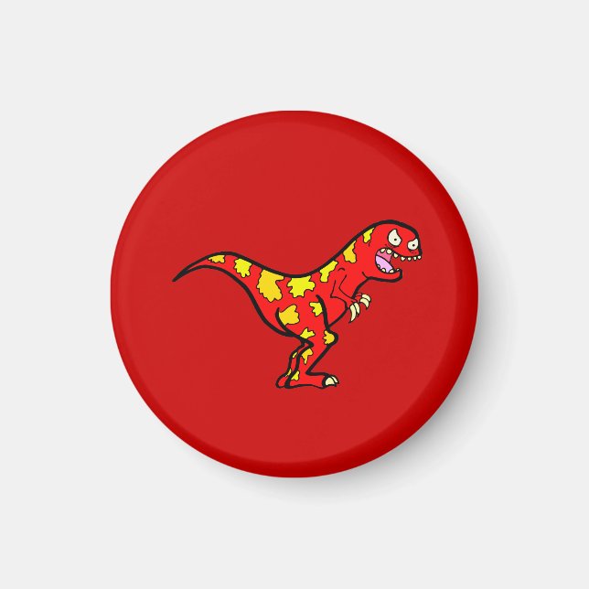 Red Dryptosaurus Magnet (Front)