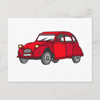 Red duck (2CV) Postcard