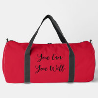 Red Duffel Bag Motivational Gym Bag Travel Duffel