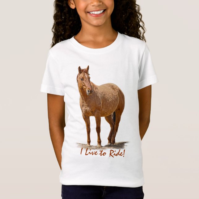 Red Dun Horse, Horse-lover's Equine Animal T-Shirt (Front)