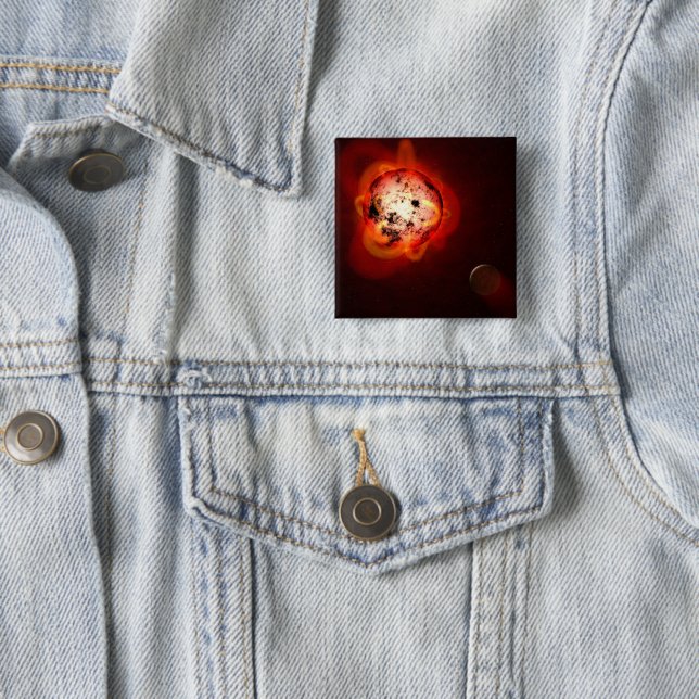 Red Dwarf Star Orbited By A Hypothetical Exoplanet 15 Cm Square Badge (In Situ)