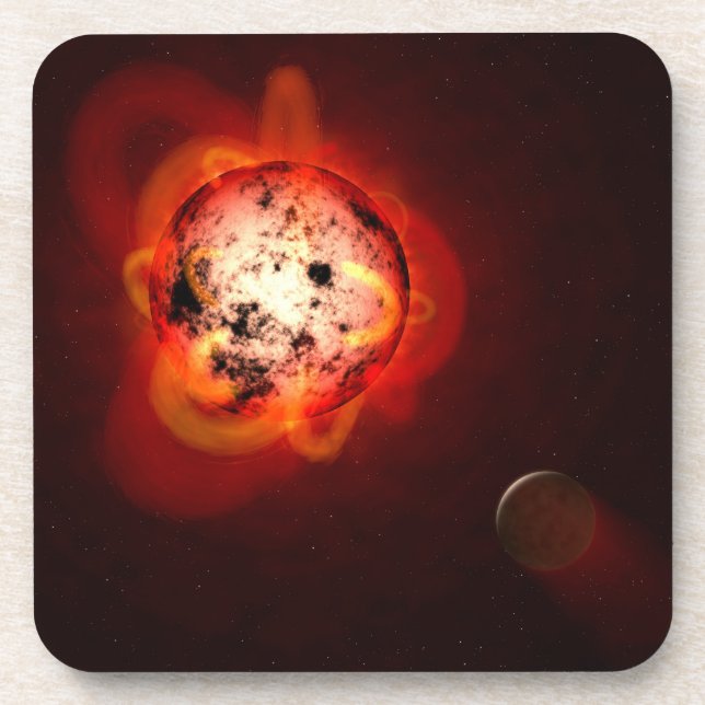 Red Dwarf Star Orbited By A Hypothetical Exoplanet Coaster (Front)