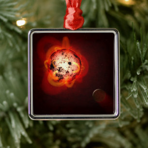 Red Dwarf Star Orbited By A Hypothetical Exoplanet Metal Tree Decoration