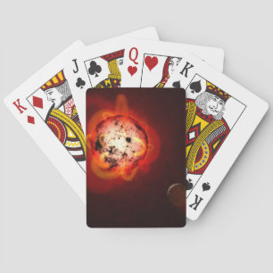 Red Dwarf Star Orbited By A Hypothetical Exoplanet Playing Cards