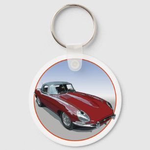 Red E Type Roadster Key Ring