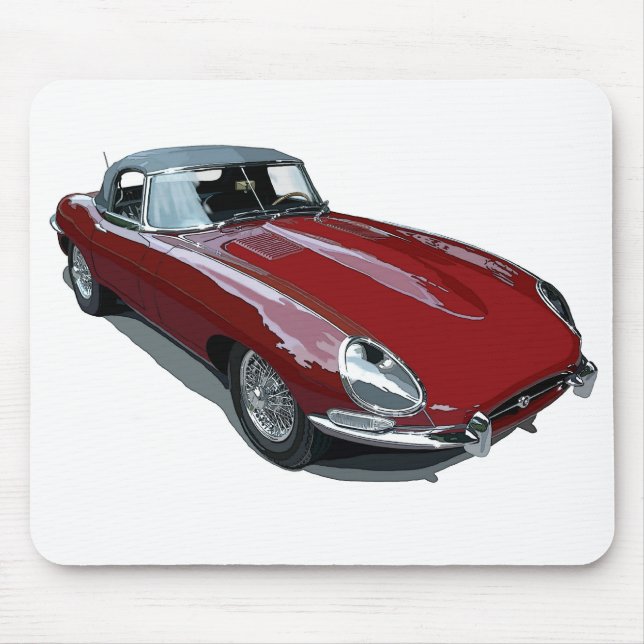 Red E Type Roadster Mouse Pad (Front)