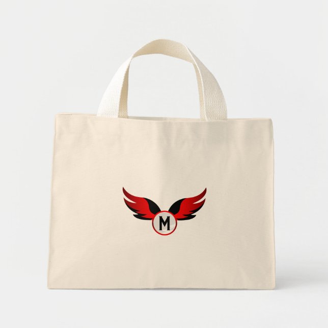 Red Eagle Winged with Personalised Name Mini Tote Bag (Front)