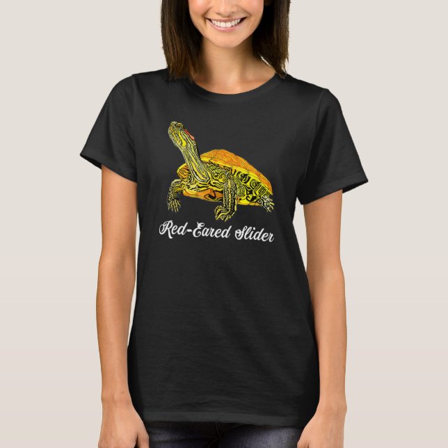 Red Eared Slider Turtle  For Turtle Lovers T-Shirt (Front)
