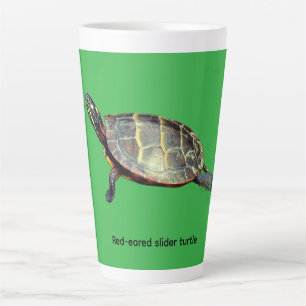 Red-eared slider turtle latte mug