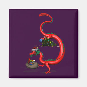 Red Eastern Dragon Magnet