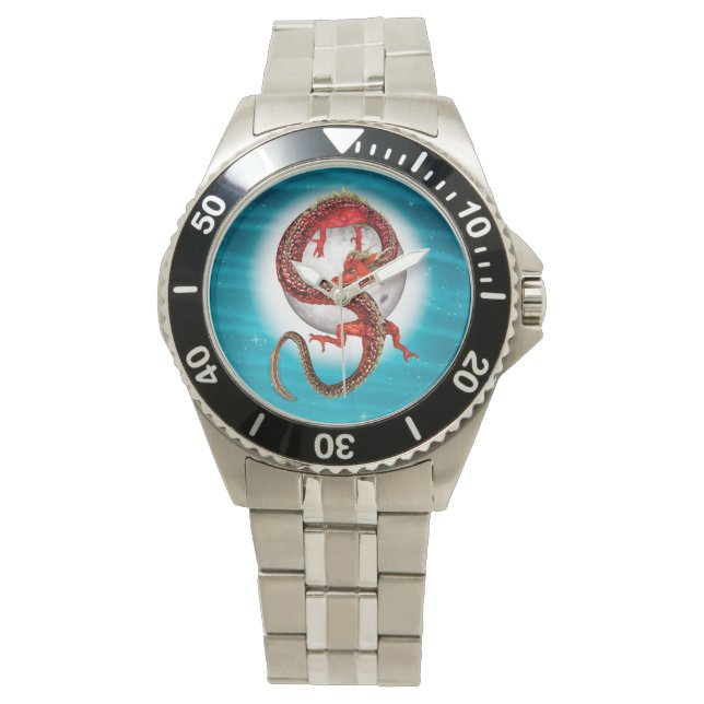 Red Eastern Dragon - Mythical Fantasy Creature Watch (Front)