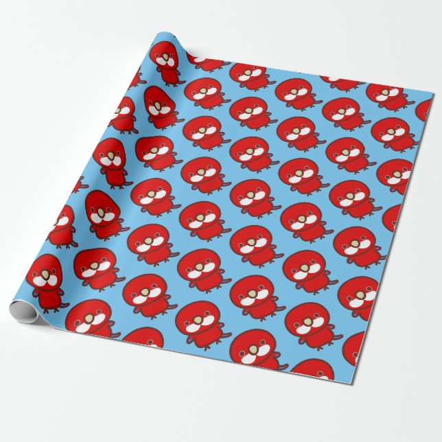 Red Eastern rosella Wrapping Paper (Unrolled)