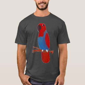 Red Eclectus Parrot Female Bird Drawing friend T-Shirt