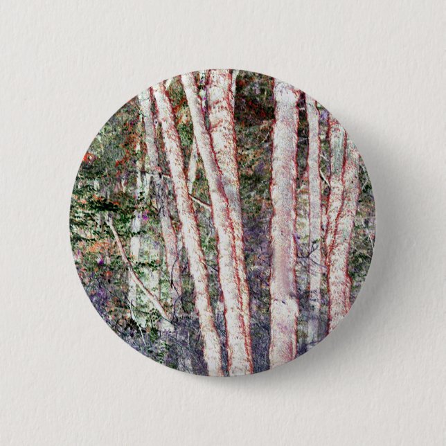 Red-Edged Trees 6 Cm Round Badge (Front)