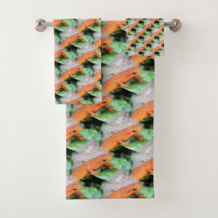 Red Eft Orange Salamander Animal Pattern     Bath Towel Set
