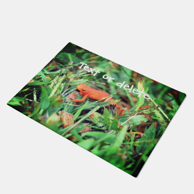 Red Eft Orange Salamander Nature Personalised Doormat (Angled)