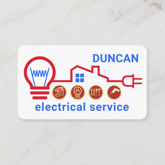 Red Electric Circuit Wiring Home Business Card (Front)