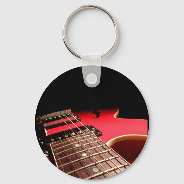 Red Electric Guitar Key Ring (Front)