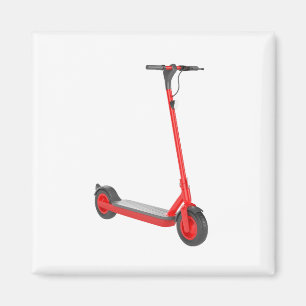Red electric scooter magnet
