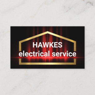 Red Electric Wave Powers Home Business Card