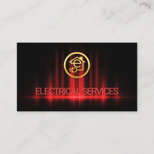 Red Electrical Wave Electrician Repairs Business Card