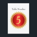 Red Elegance Monogram Table Number<br><div class="desc">This table number card is a part of the Red Elegance Monogram Wedding Collection. Edit the table numbers by replacing the number shown in the design template.</div>
