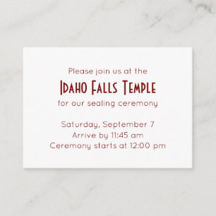 Red Elegance Temple Sealing Ceremony Invitation