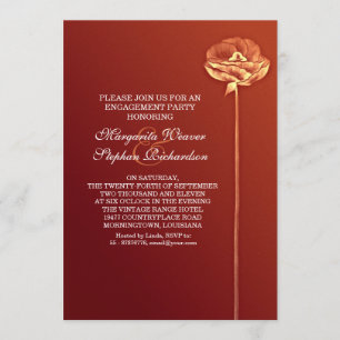 red elegant beautiful engagement party invites