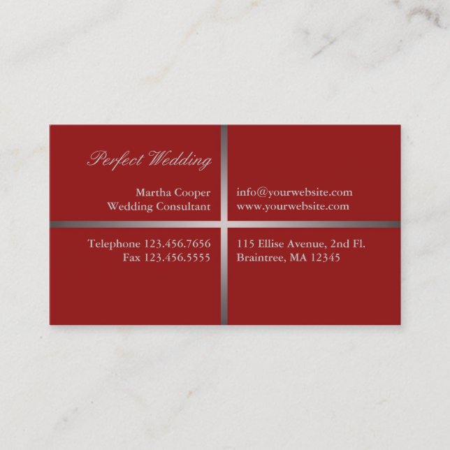 Red Elegant Business Card (Front)